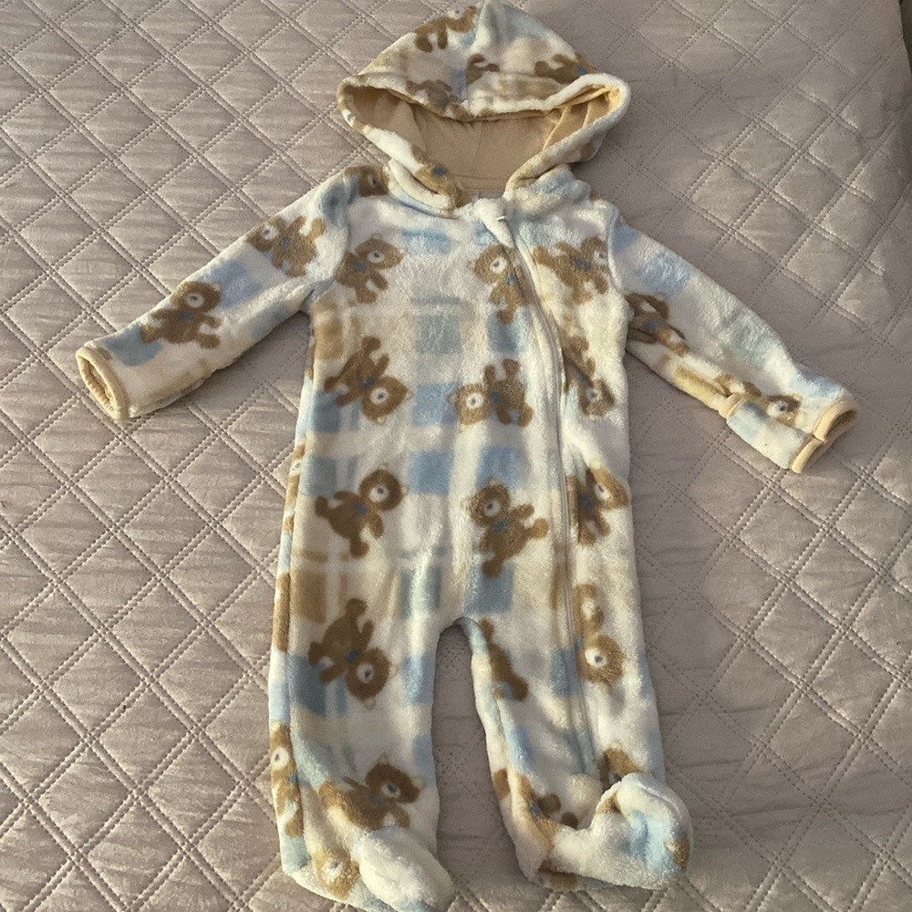 Little Beginnings Cozy Bear Hooded Kids Footie